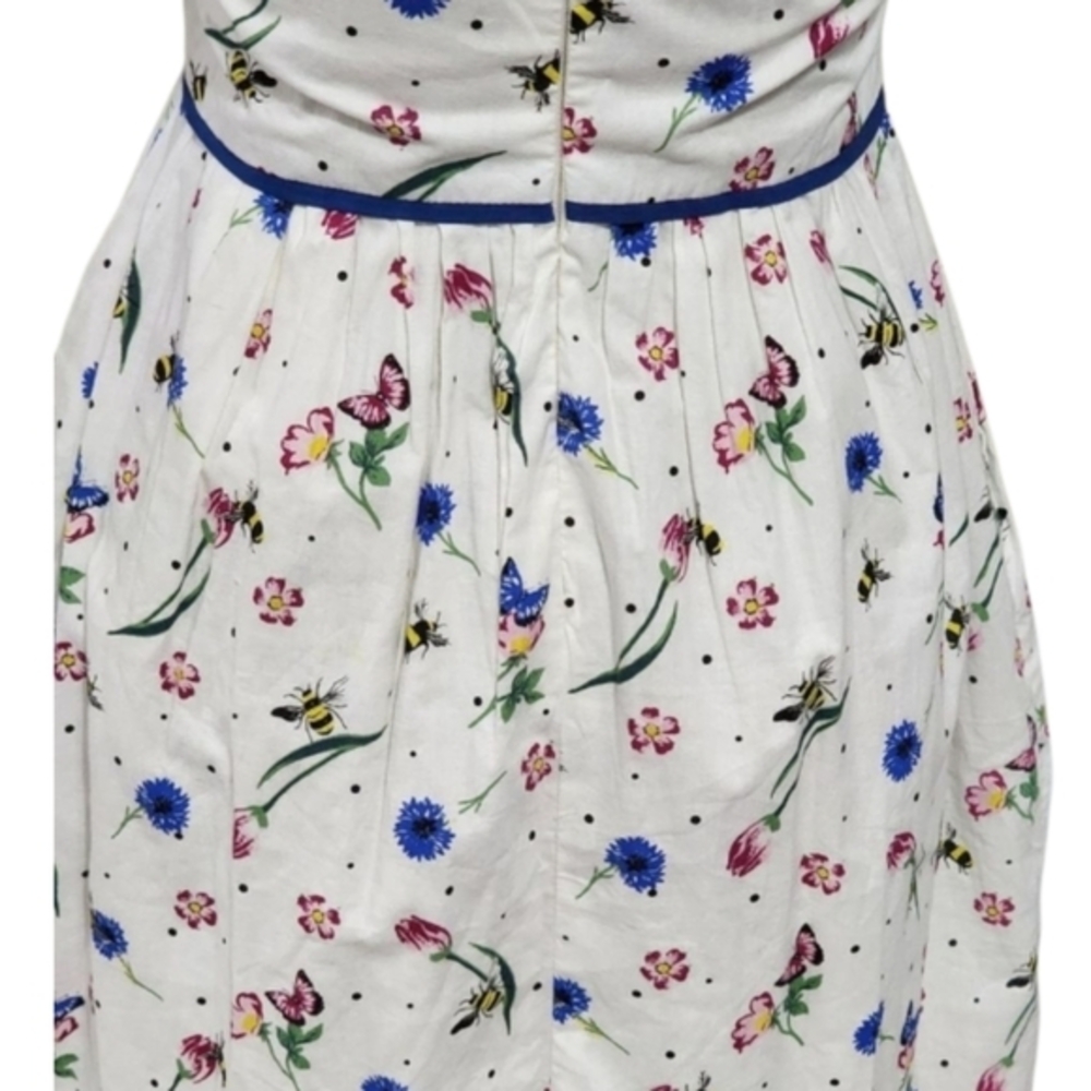 Yumi 40s 50s Vintage Vibes Floral Bumblebee Razorback Midi Dress Size 4 New!!! View 5